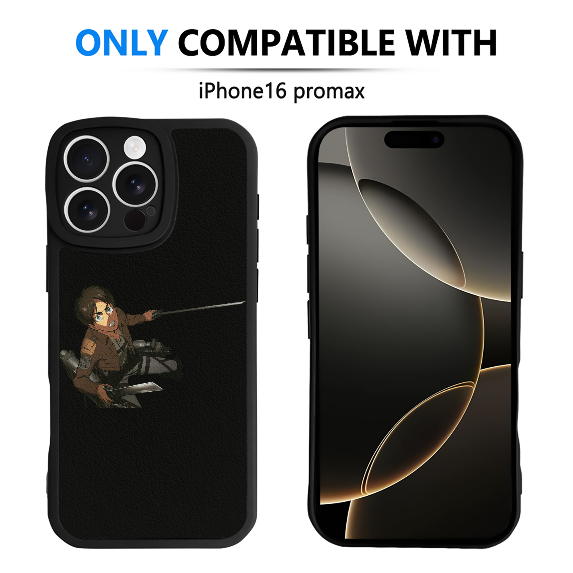 （画像用） 進撃の巨人 エレン･イェーガー Attack on Titan Eren Jäger 【iPhone 16シリーズ対応】シリコンスマホケース（レザー調） 材質：シリコン